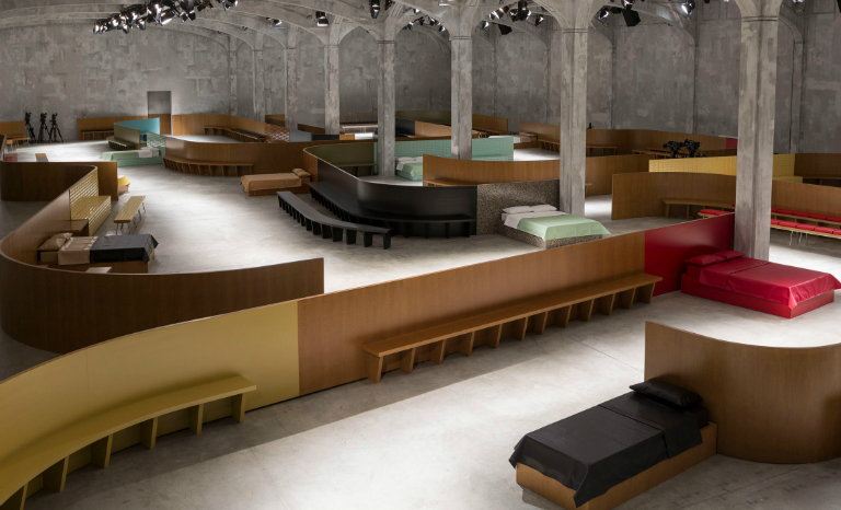 1.1 AMO designs Prada catwalk as a series of interior scenes