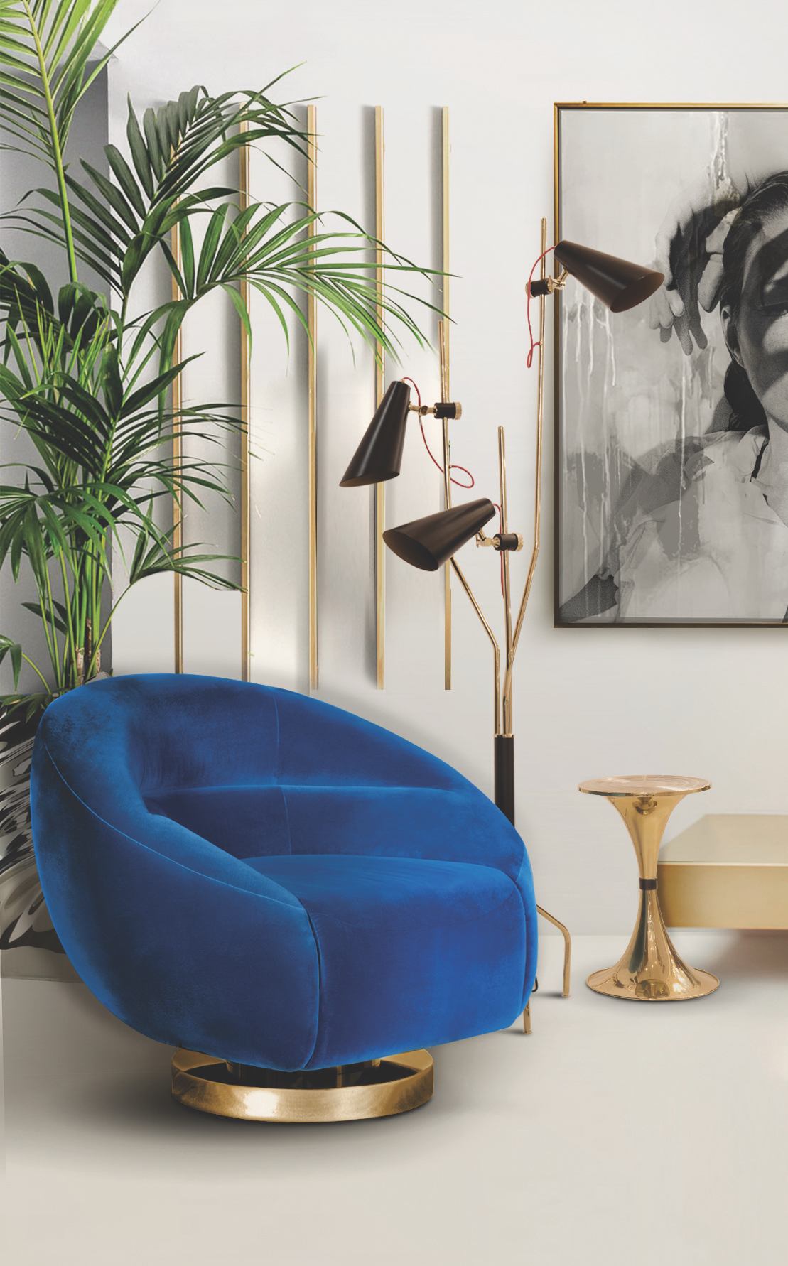 Mood Board- Using Lapis Blue on Your Mid-Century Furniture