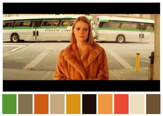 The Royal Tenenbaums (2001) dir. Wes Anderson Iconic Movies Top 20 Pallette Colors of Iconic Movies The Royal Tenenbaums 2001 dir