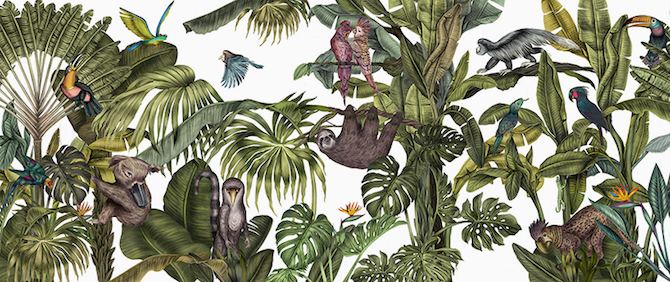 karina eibatova magical jungle tiles casa cook hotel Karina Eibatova Russian Artist Karina Eibatova creates &#8220;Magical Jungles&#8221; karina eibatova magical jungle tiles casa cook hotel designboom 011
