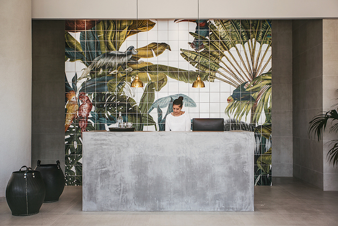 karina eibatova magical jungle tiles casa cook hotel Karina Eibatova Russian Artist Karina Eibatova creates &#8220;Magical Jungles&#8221; karina eibatova magical jungle tiles casa cook hotel designboom 02