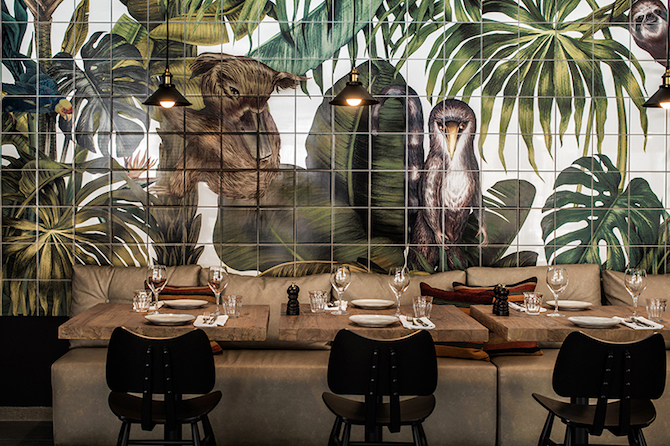 karina eibatova magical jungle tiles casa cook hotel Karina Eibatova Russian Artist Karina Eibatova creates &#8220;Magical Jungles&#8221; karina eibatova magical jungle tiles casa cook hotel designboom 05