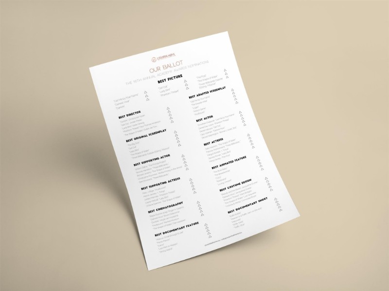 A Few Oscar Predictions to Get You Ready For Sunday! ballot oscar predictions A Few Oscar Predictions to Get You Ready For Sunday! A Few Oscar Predictions to Get You Ready For Sunday ballot